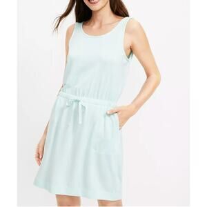 lou & grey striped strappy softsculpt skort dress LOFT Lou & Grey Women Sz.XL Blue Striped Strappy Softsculpt Sporty Skort Dress